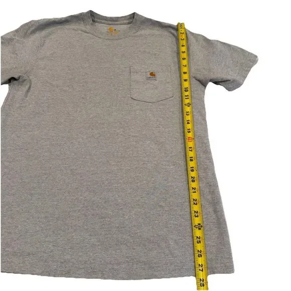 Mens Carhartt T-Shirt Workwear Short Sleeve Medium Original Fit Solid Gray - Picture 5 of 6